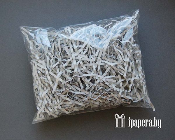Светло-серая бумажная стружка (гофрированная)