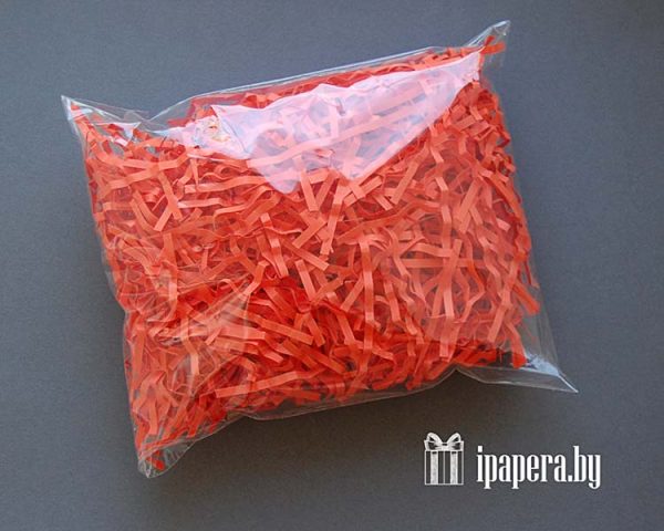 Красная бумажная стружка (гофрированная)